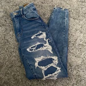 american eagle jeans (cozy next level stretch+curvy high-rise)